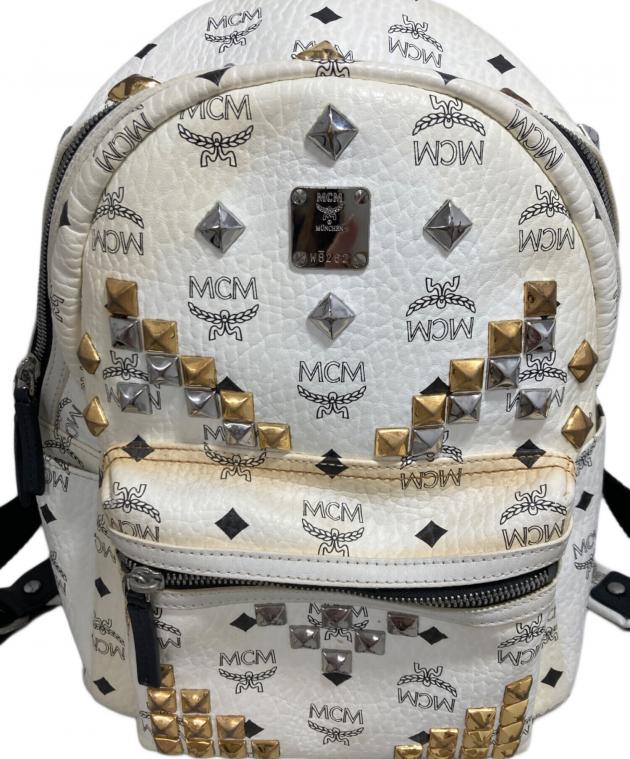 中古・古着通販】MCM (エムシーエム) スタッズリュック ホワイト