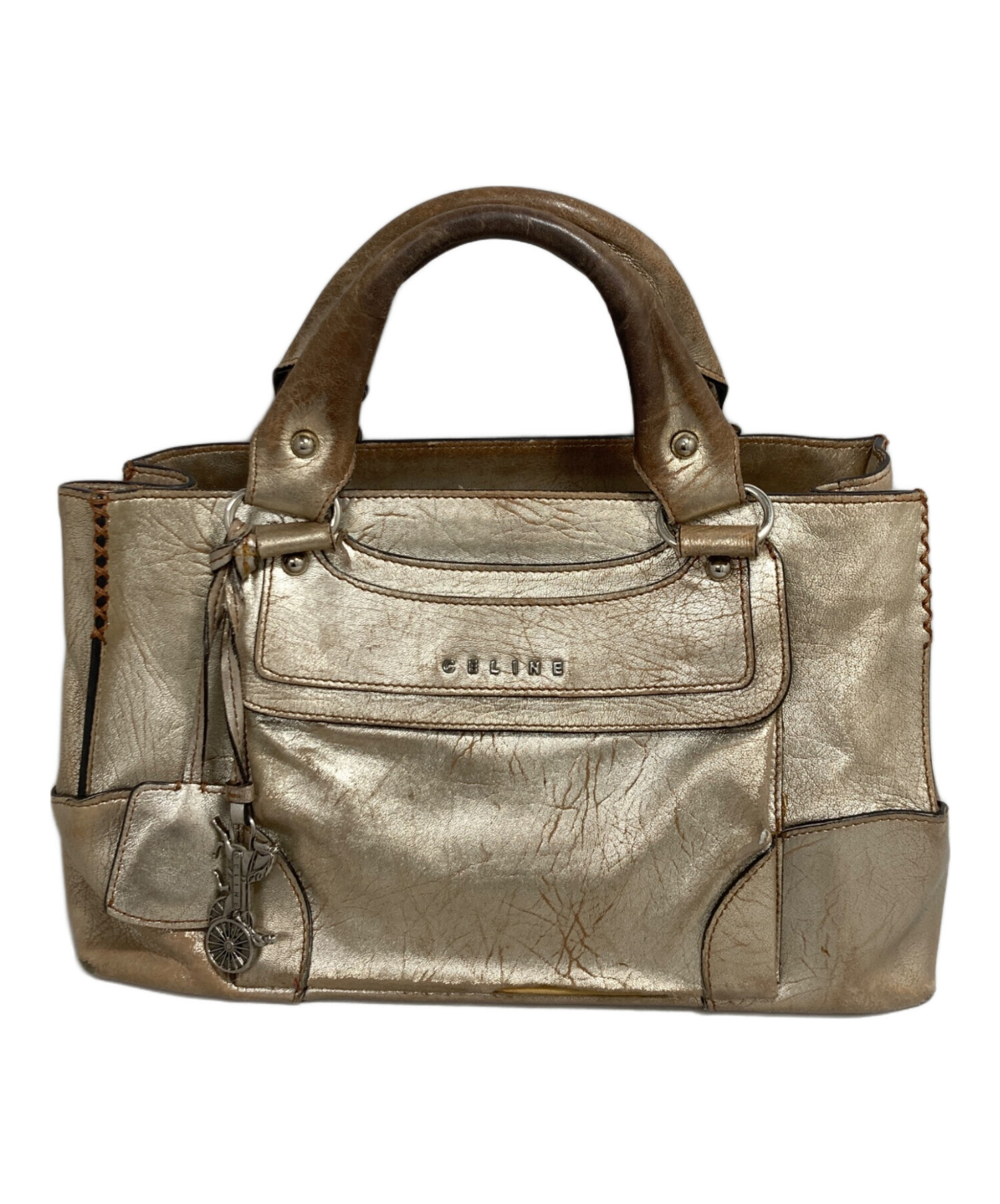 中古・古着通販】CELINE (セリーヌ) ハンドバッグ ゴールド｜ブランド
