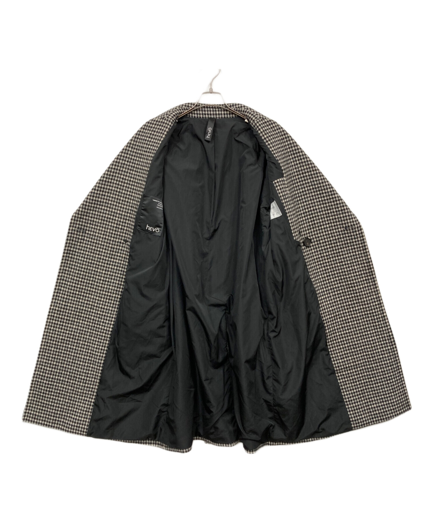 中古・古着通販】Hevo (イーヴォ) 千鳥格子コート グレー サイズ:46