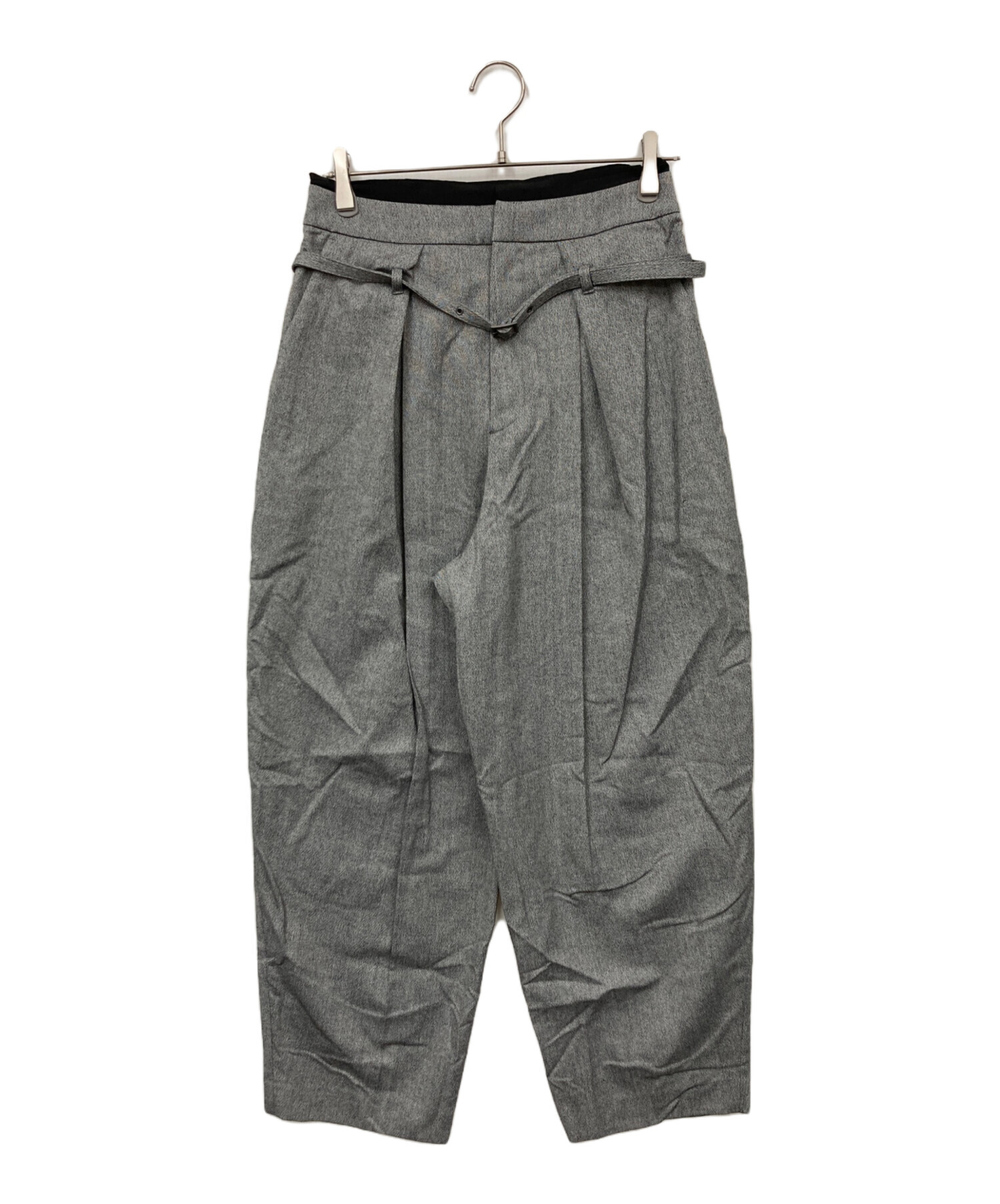 【美品】ローヘンLOHENハイウエスト ワイドパンツ38 中古・古着通販】LOHEN (ローヘン) バイカラーカットオフタックパンツ
