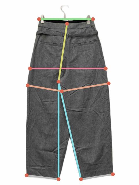 中古・古着通販】LOHEN (ローヘン) バイカラーカットオフタックパンツ 中古・古着通販】LOHEN (ローヘン) バイカラーカットオフタックパンツ