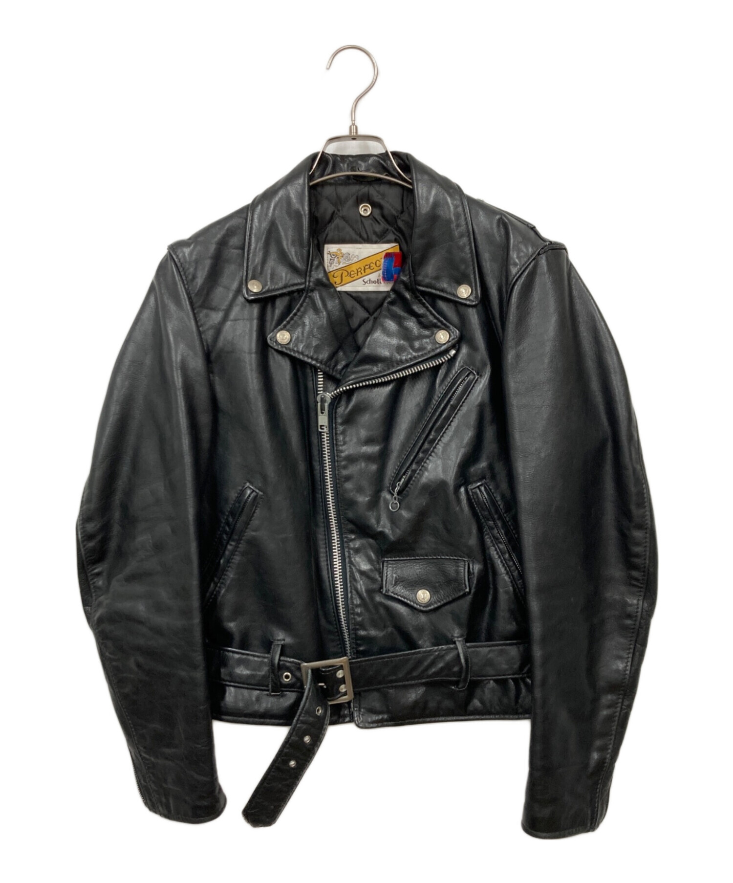 Schott Perfecto ブラックレザーライダースジャケット 36 中古・古着通販】PERFECTO by Schott (パーフェクト バイ ショット