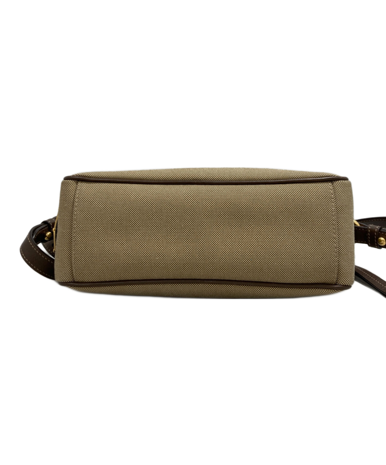 中古・古着通販】PRADA (プラダ) キャンバスショルダーバッグ ベージュ