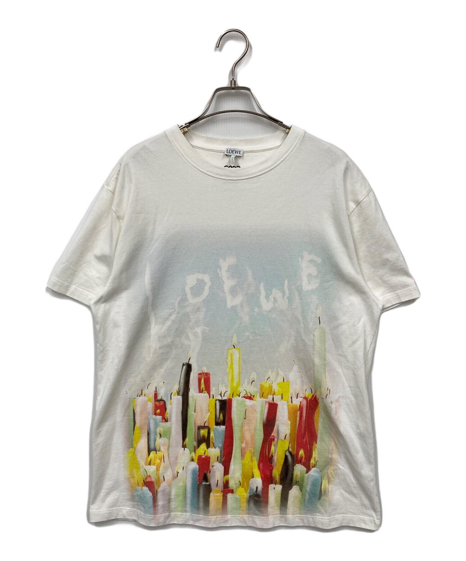 中古・古着通販】LOEWE (ロエベ) キャンドルプリントTシャツ ホワイト