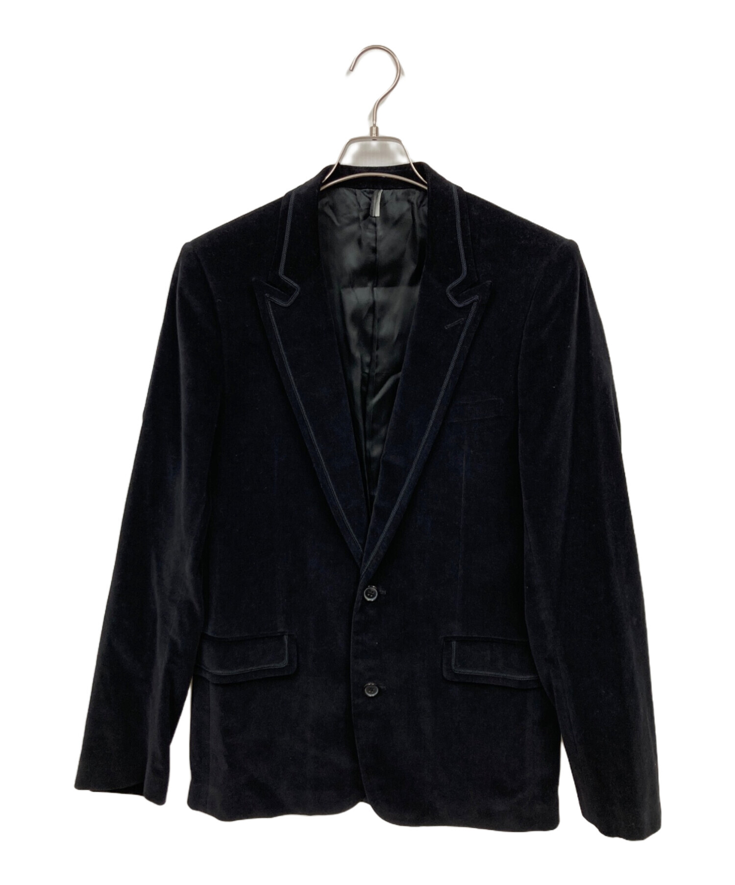 Dior テーラードジャケット ブラック 48 クリス期 中古・古着通販】DIOR HOMME (ディオール オム) ベロアテーラード