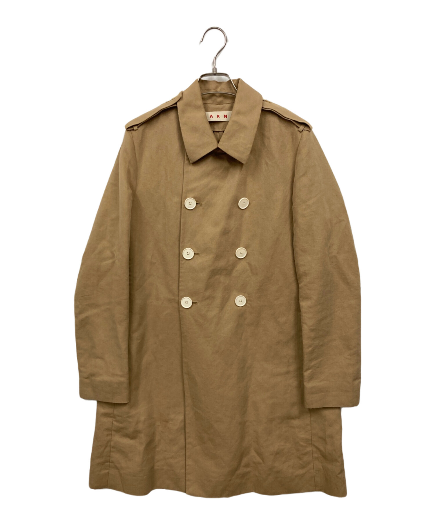 MARNI　ロングコート　ベージュ　カシミヤ混　38 中古・古着通販】MARNI (マルニ) コート ベージュ サイズ:38｜ブランド