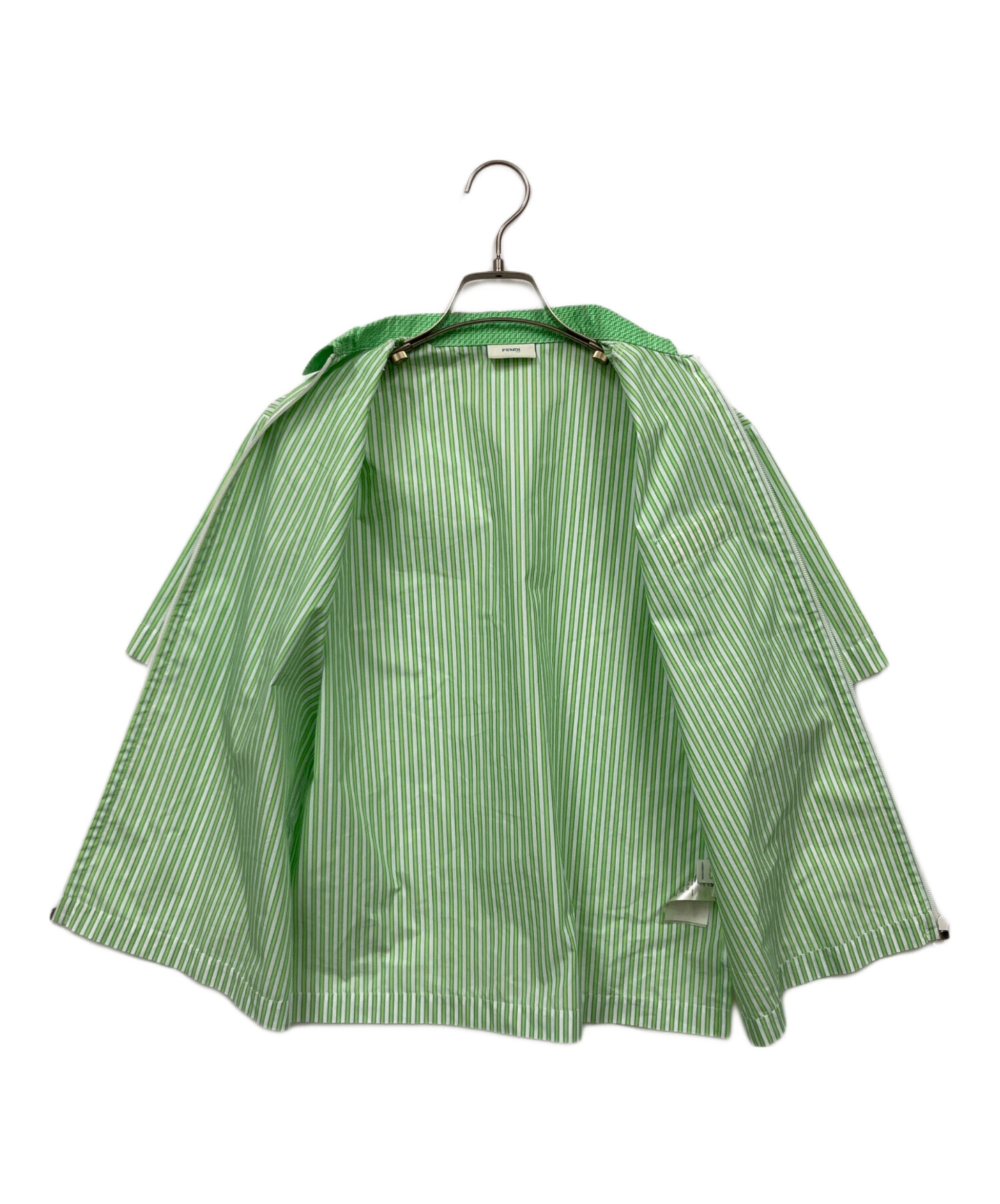 【中古・美品】フェンディ FENDI トップス コットン グリーン ロゴ タンクトップ FENDI - 【中古・美品】フェンディ FENDI トップス コットン グリーン