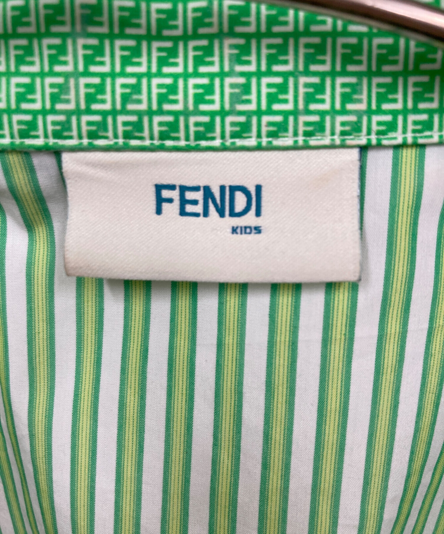 【中古・美品】フェンディ FENDI トップス コットン グリーン ロゴ タンクトップ FENDI - 【中古・美品】フェンディ FENDI トップス コットン グリーン