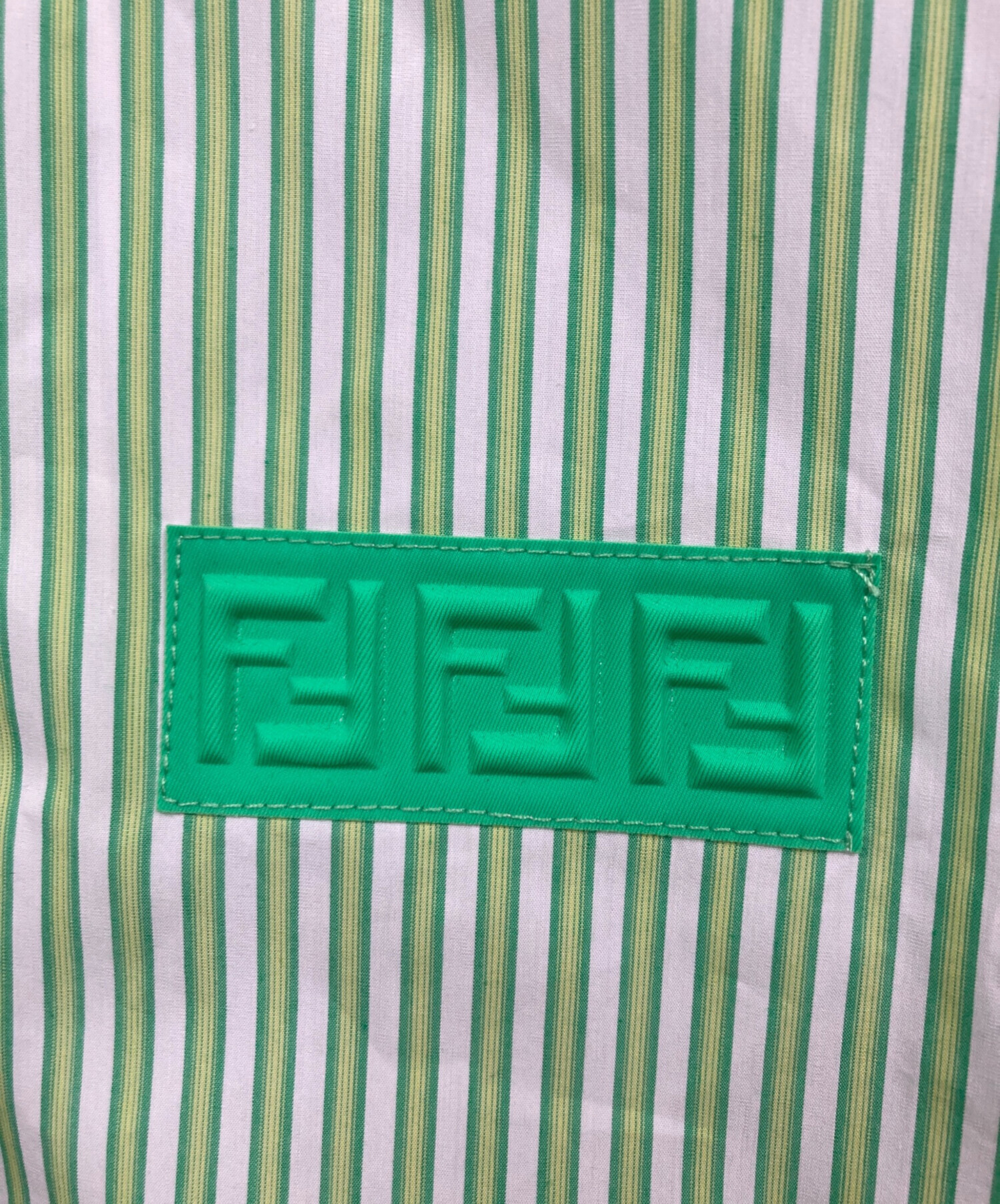 【中古・美品】フェンディ FENDI トップス コットン グリーン ロゴ タンクトップ FENDI - 【中古・美品】フェンディ FENDI トップス コットン グリーン