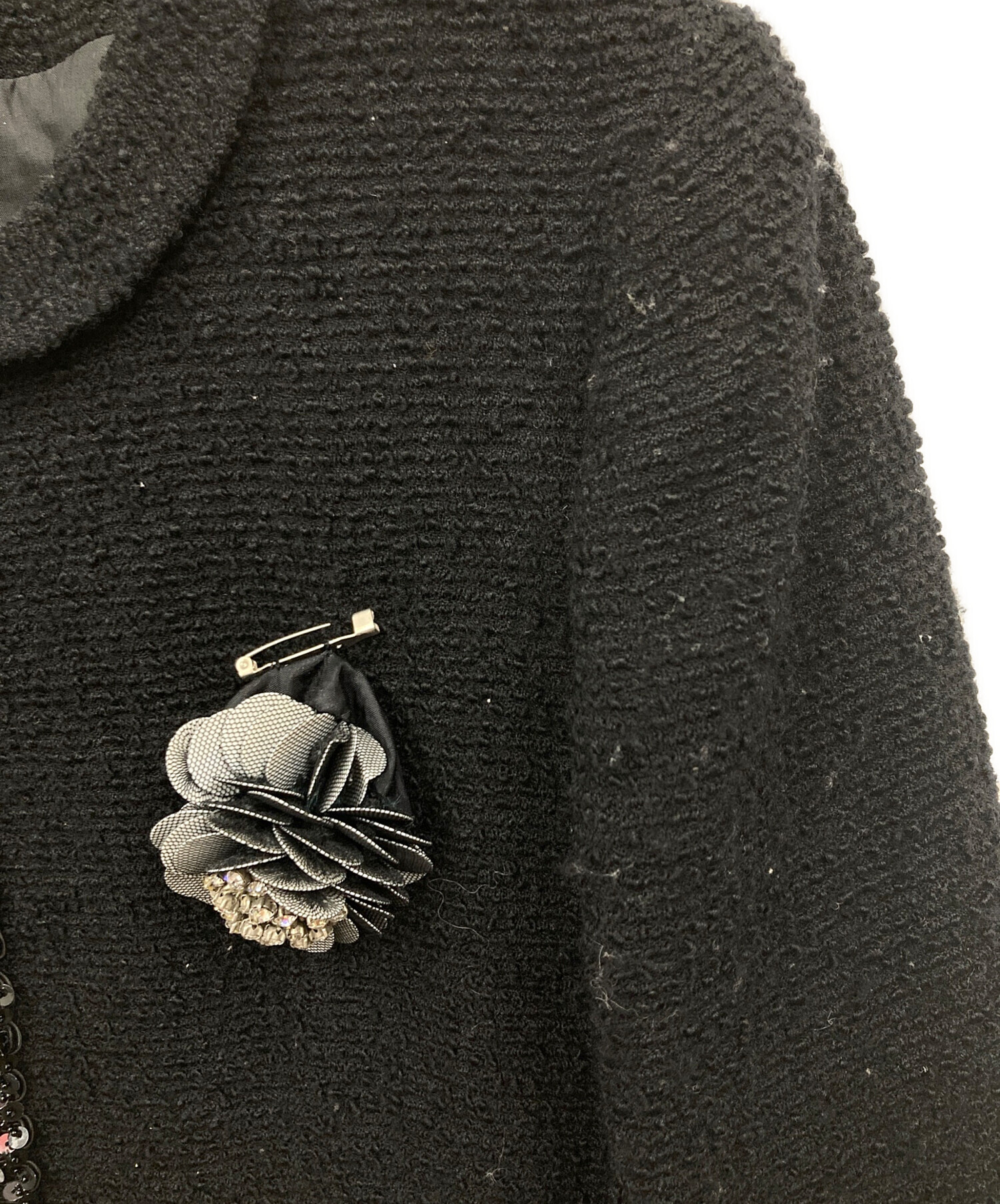 中古・古着通販】MOSCHINO (モスキ) ツイードジャケット ブラック