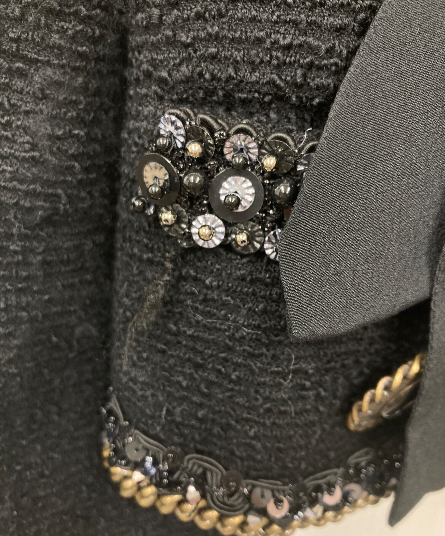 中古・古着通販】MOSCHINO (モスキ) ツイードジャケット ブラック