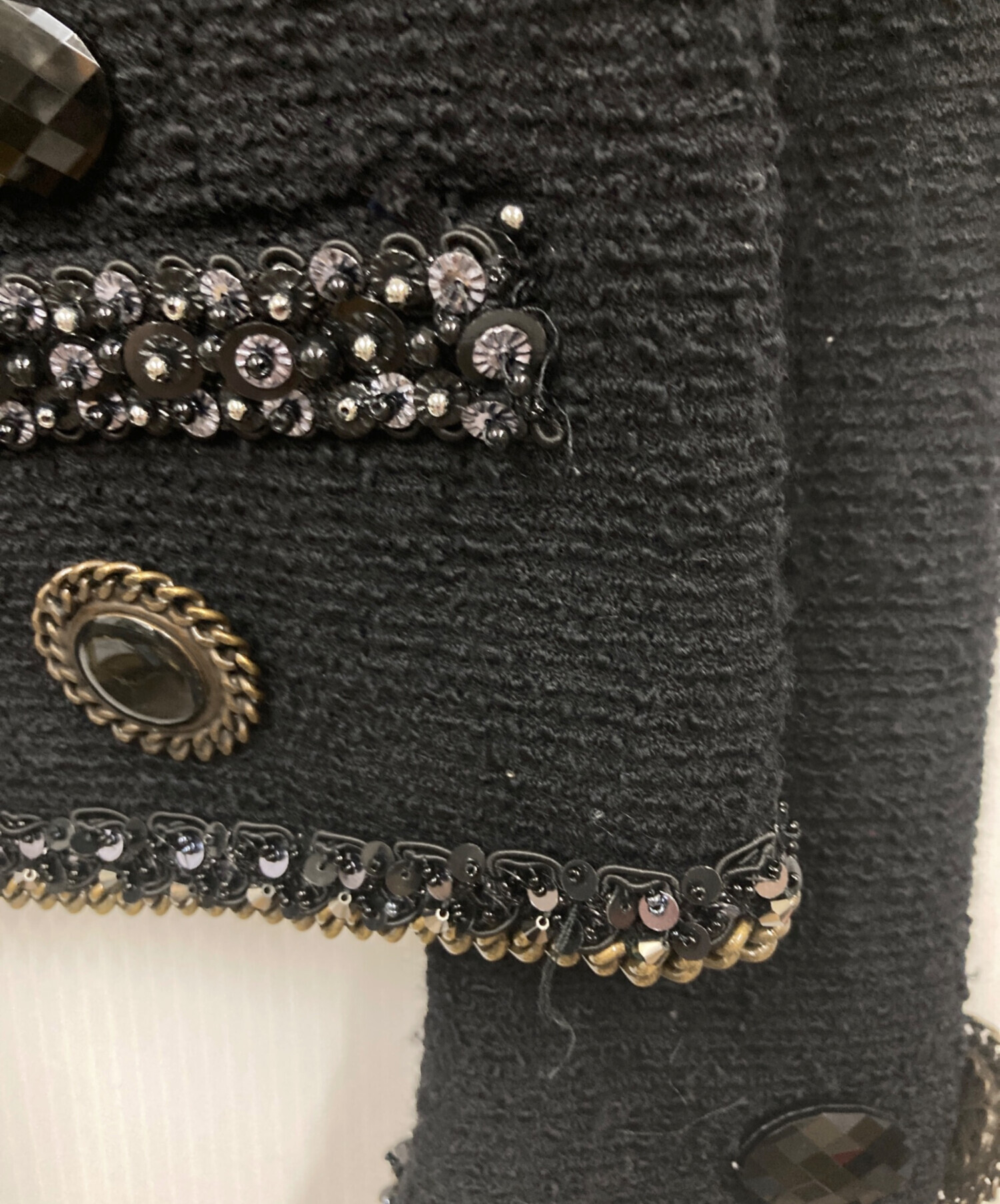 中古・古着通販】MOSCHINO (モスキ) ツイードジャケット ブラック