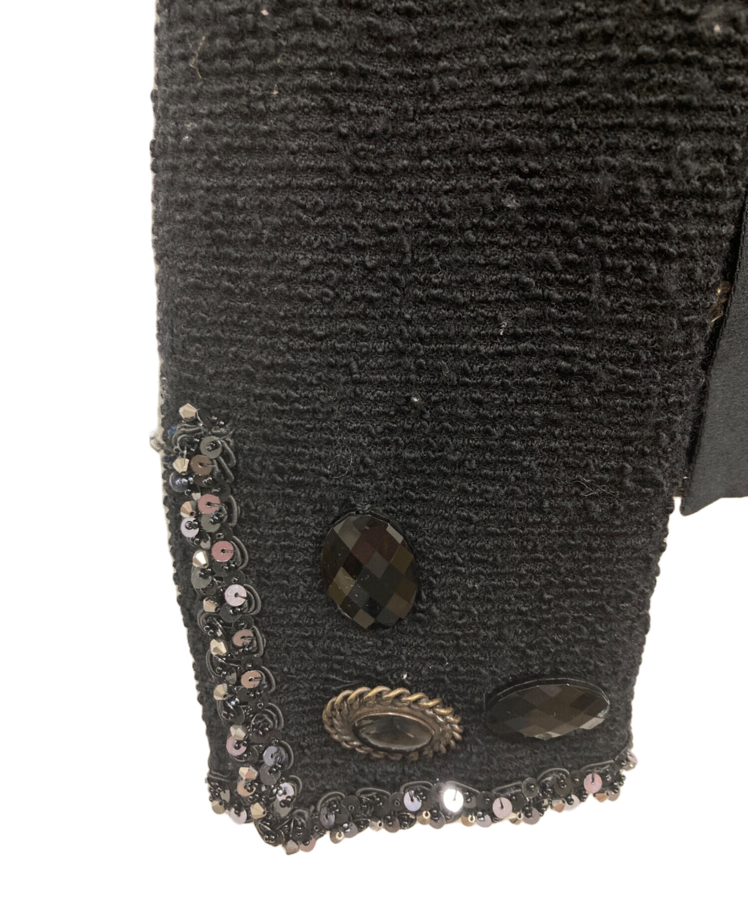 中古・古着通販】MOSCHINO (モスキ) ツイードジャケット ブラック