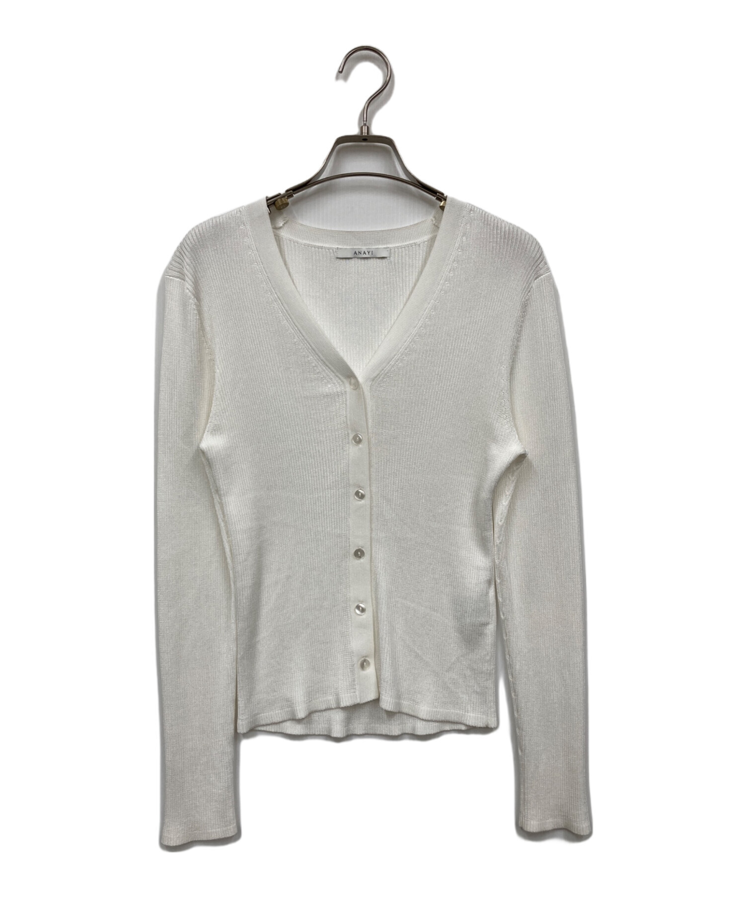 ANAYI - 良品 24AW ANAYI アナイ クルーネック カーディガン サイズ38 グレー レディース 古着 中古 USED 中古・古着通販】ANAYI (アナイ) アセテートポリエステルVカーディガン