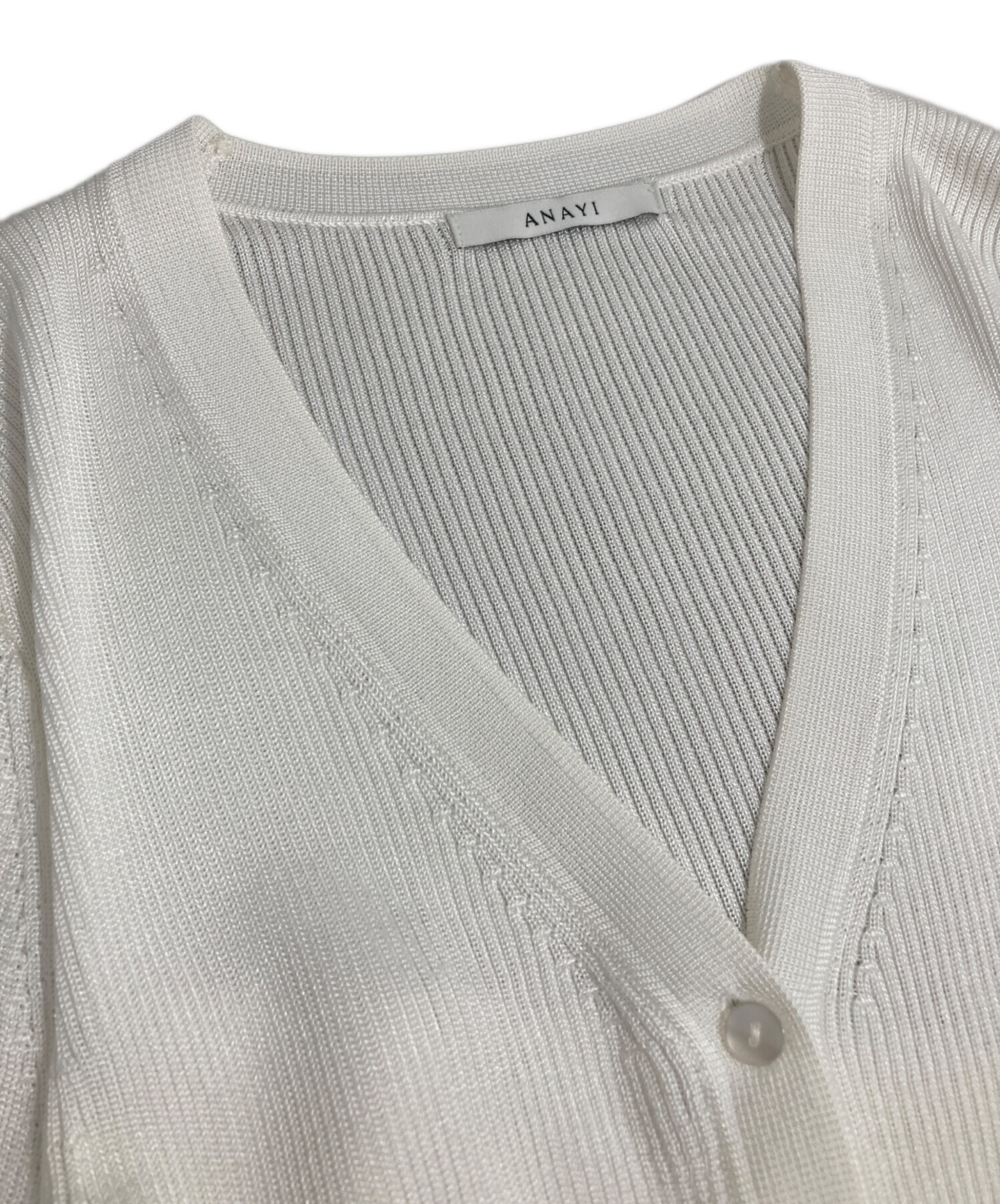 中古・古着通販】ANAYI (アナイ) アセテートポリエステルVカーディガン