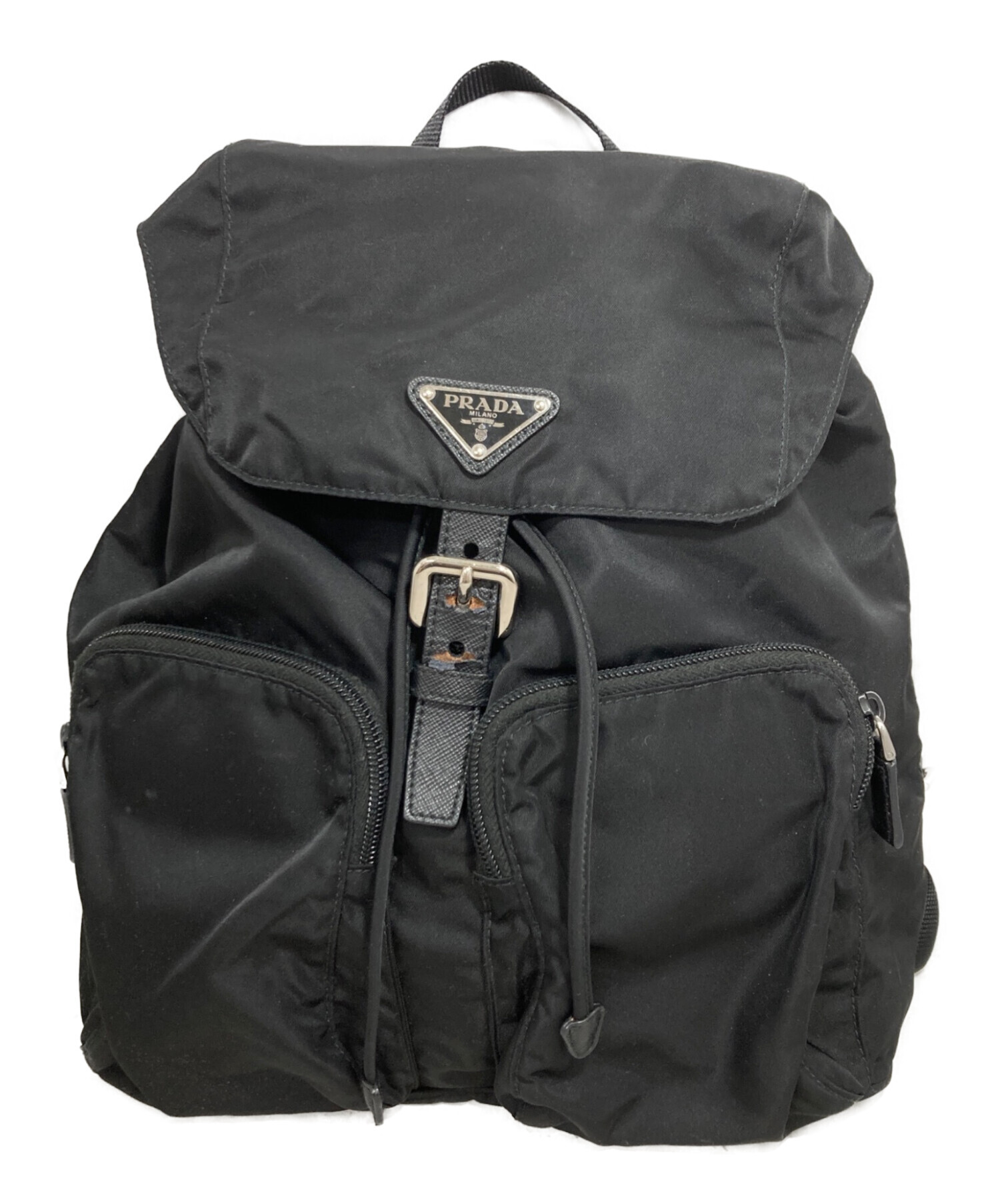 ナイロン　ブラック　リュック　バックパック　古着 中古・古着通販】PRADA (プラダ) ナイロンバックパック ブラック
