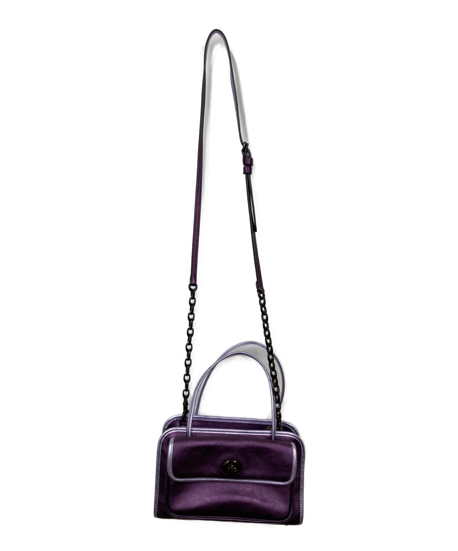 中古・古着通販】COACH (コーチ) ターンロックサファリトート パープル 