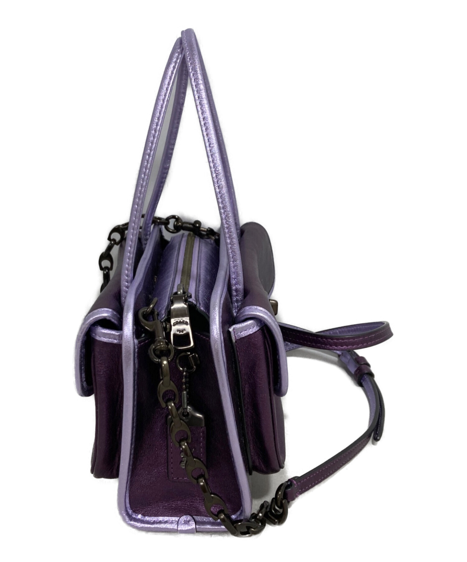 中古・古着通販】COACH (コーチ) ターンロックサファリトート パープル 
