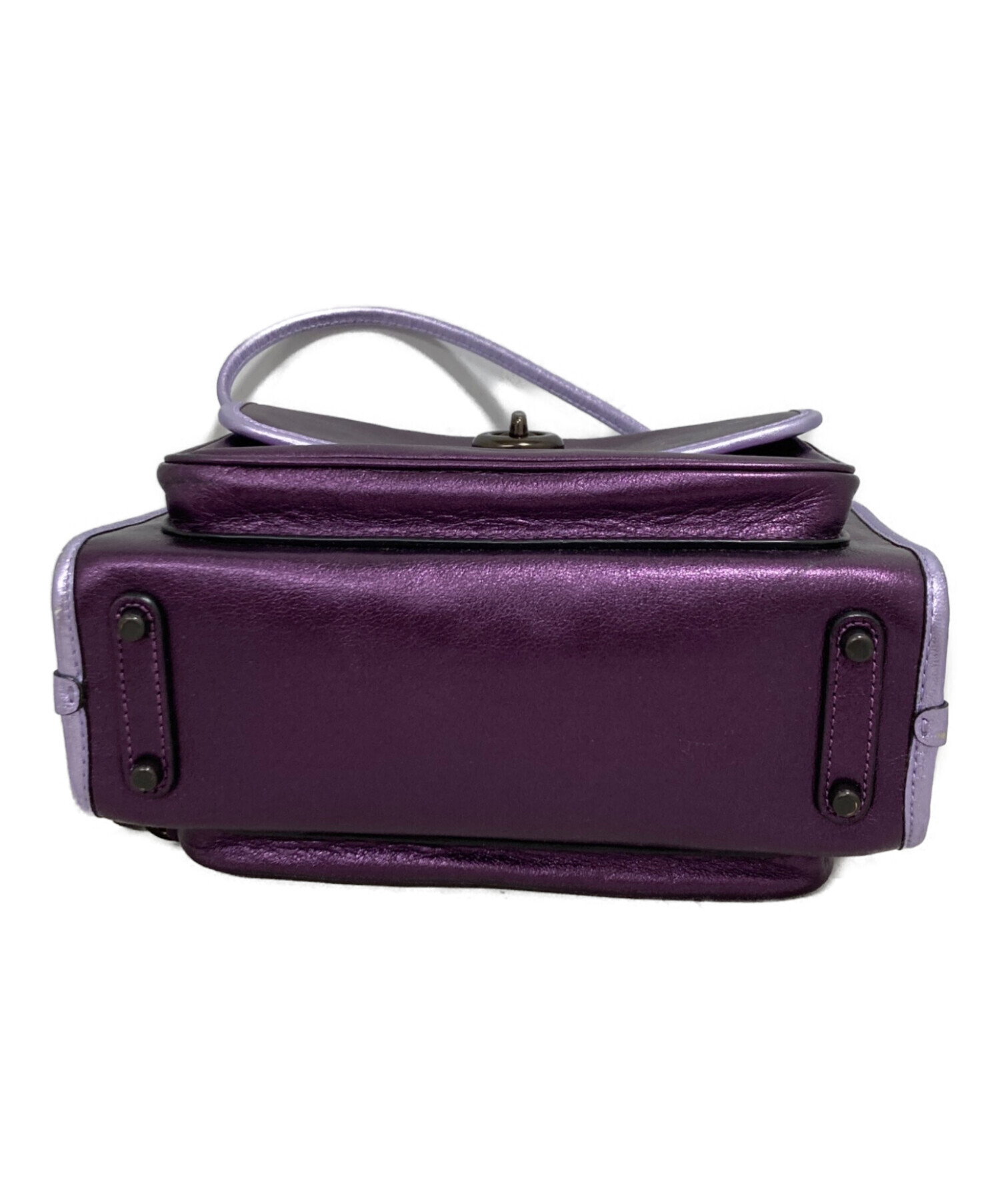 中古・古着通販】COACH (コーチ) ターンロックサファリトート パープル 