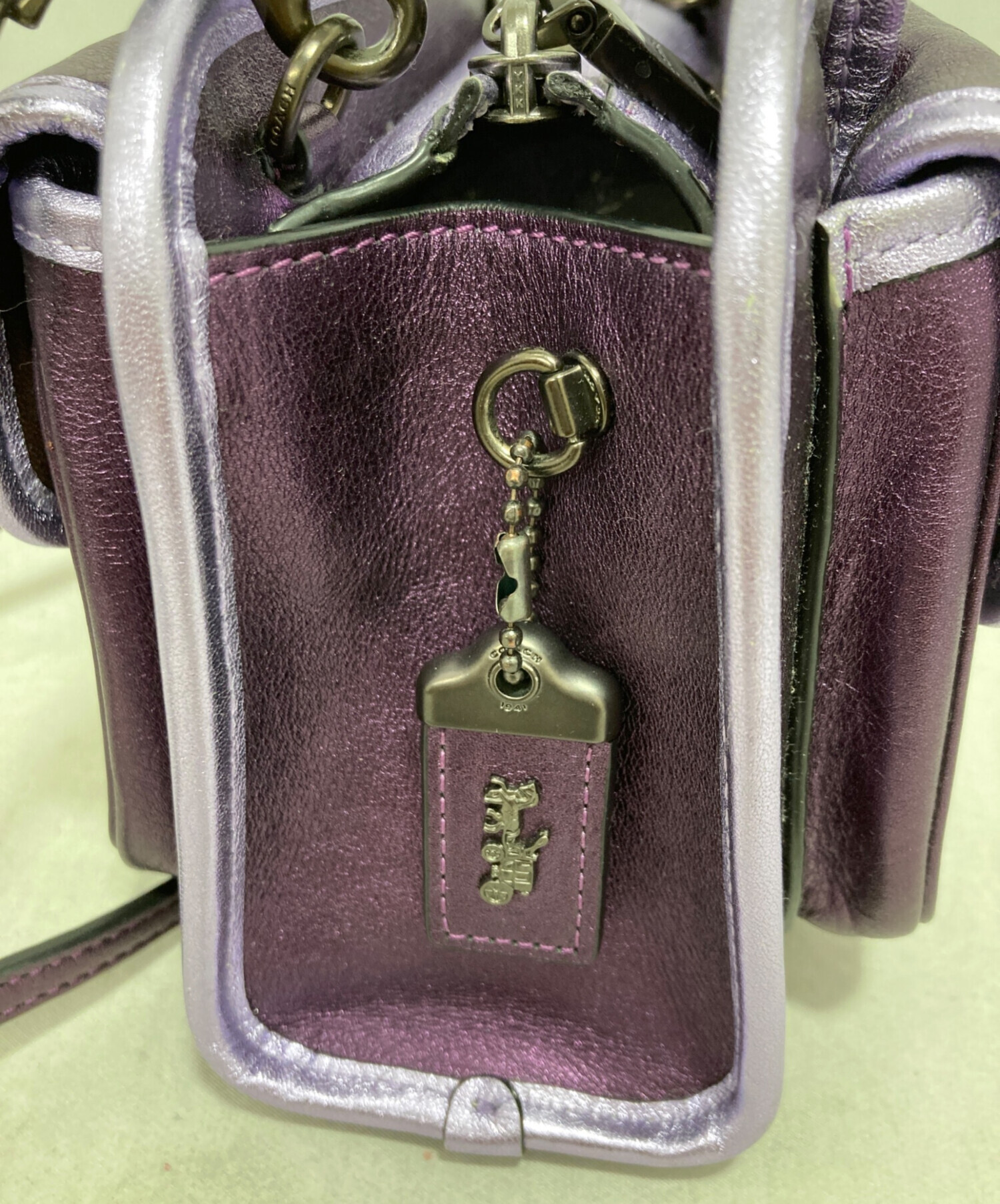 中古・古着通販】COACH (コーチ) ターンロックサファリトート パープル 