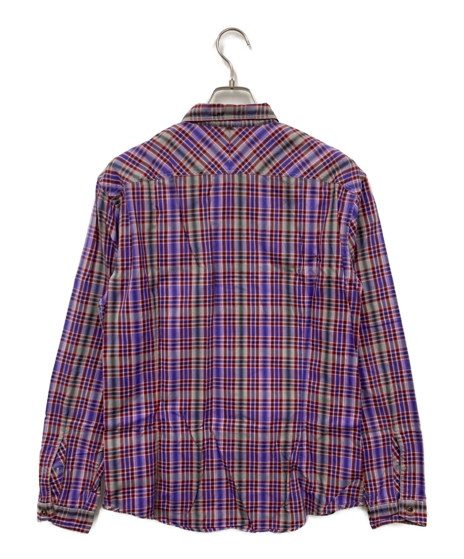 【イングランド製】90s ポールスミス チェックシャツ ヴィンテージ アーカイブ 中古・古着通販】Paul Smith (ポールスミス) チェックシャツ パープル