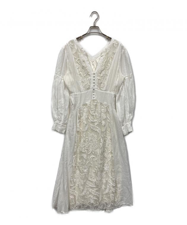 中古・古着通販】Ameri (アメリ) SHIRRING PLEATS DRESS ホワイト