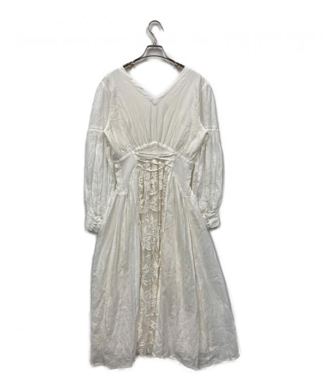 中古・古着通販】Ameri (アメリ) SHIRRING PLEATS DRESS ホワイト