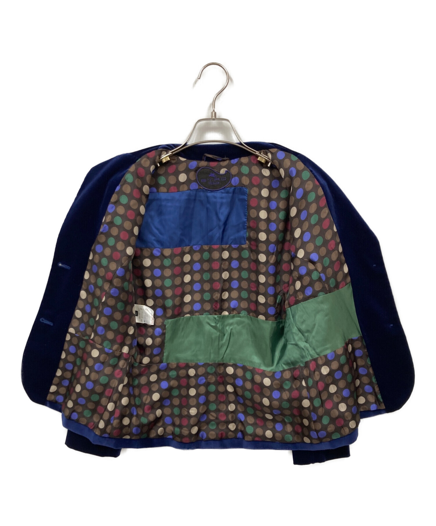 中古・古着通販】ETRO (エトロ) ベロアジャケット ブルー サイズ:42