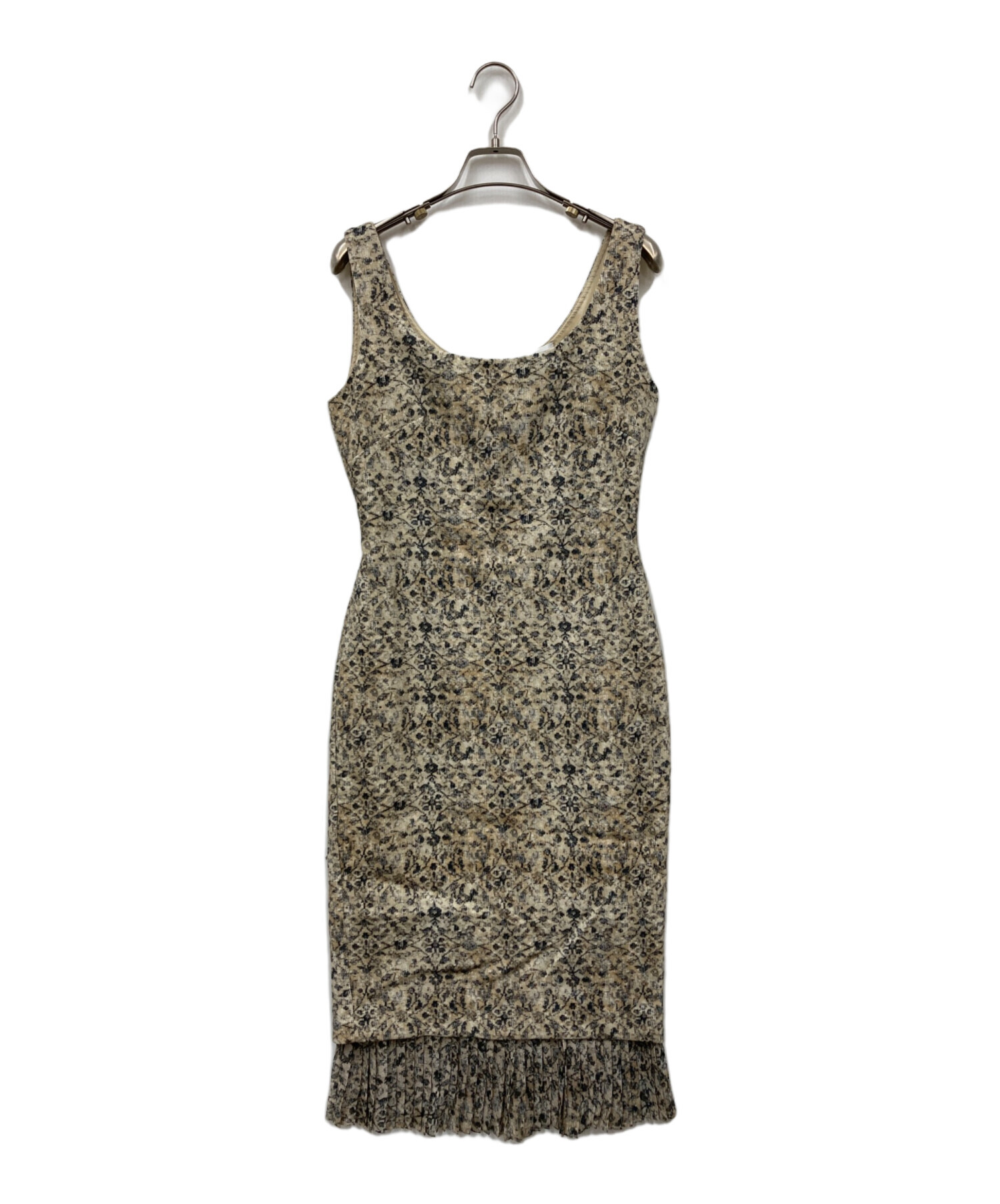 Max Mara ノースリーブワンピース 38ベージュ 中古・古着通販】MaxMara (マックスマーラ) 総柄ノースリーブ