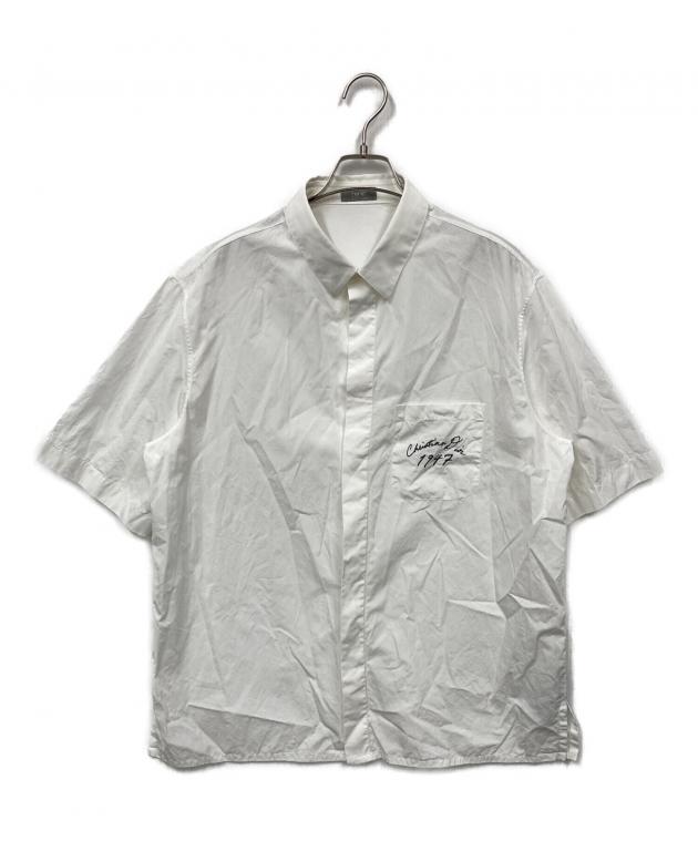 Christian Dior 刺繍入りホワイト半袖シャツ 中古・古着通販】Dior (ディオール) Embroidered Shirt ホワイト