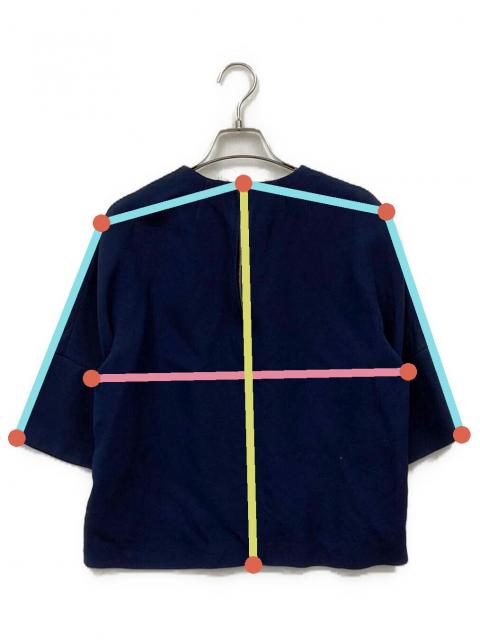 美品♪Drawerドゥロワー コットン半袖ブラウス ネイビー紺 M相当 日本製 中古・古着通販】Drawer (ドゥロワー) ブラウス ネイビー サイズ:36