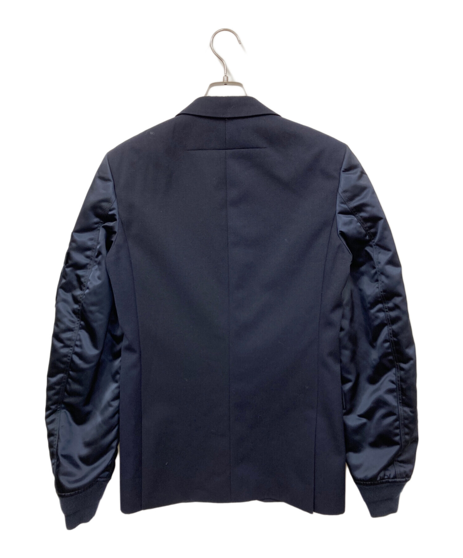 80s GIVENCHY シルク100% ダブル ジャケット ネイビー　濃紺 M 中古・古着通販】GIVENCHY (ジバンシィ) 切替ジャケット ネイビー