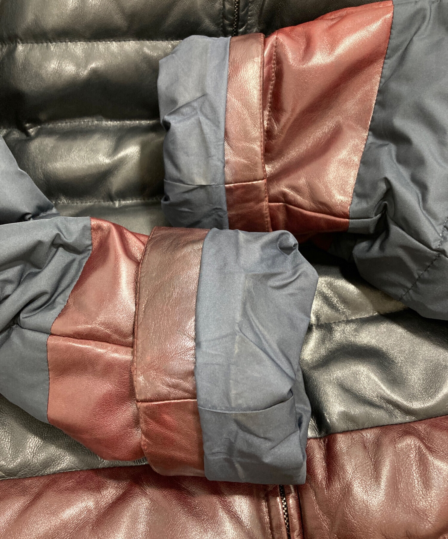 中古・古着通販】VALENTINO (ヴァレンティノ) レザー切替ダウン