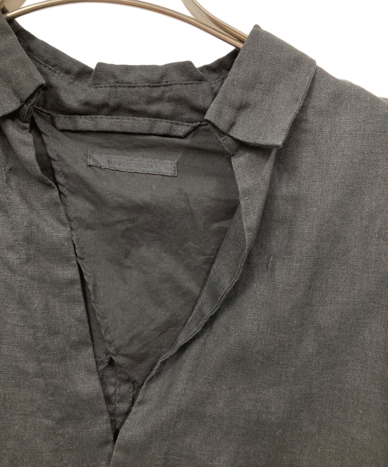中古・古着通販】pas de calais (パドカレ) リネンワンピース ブラック