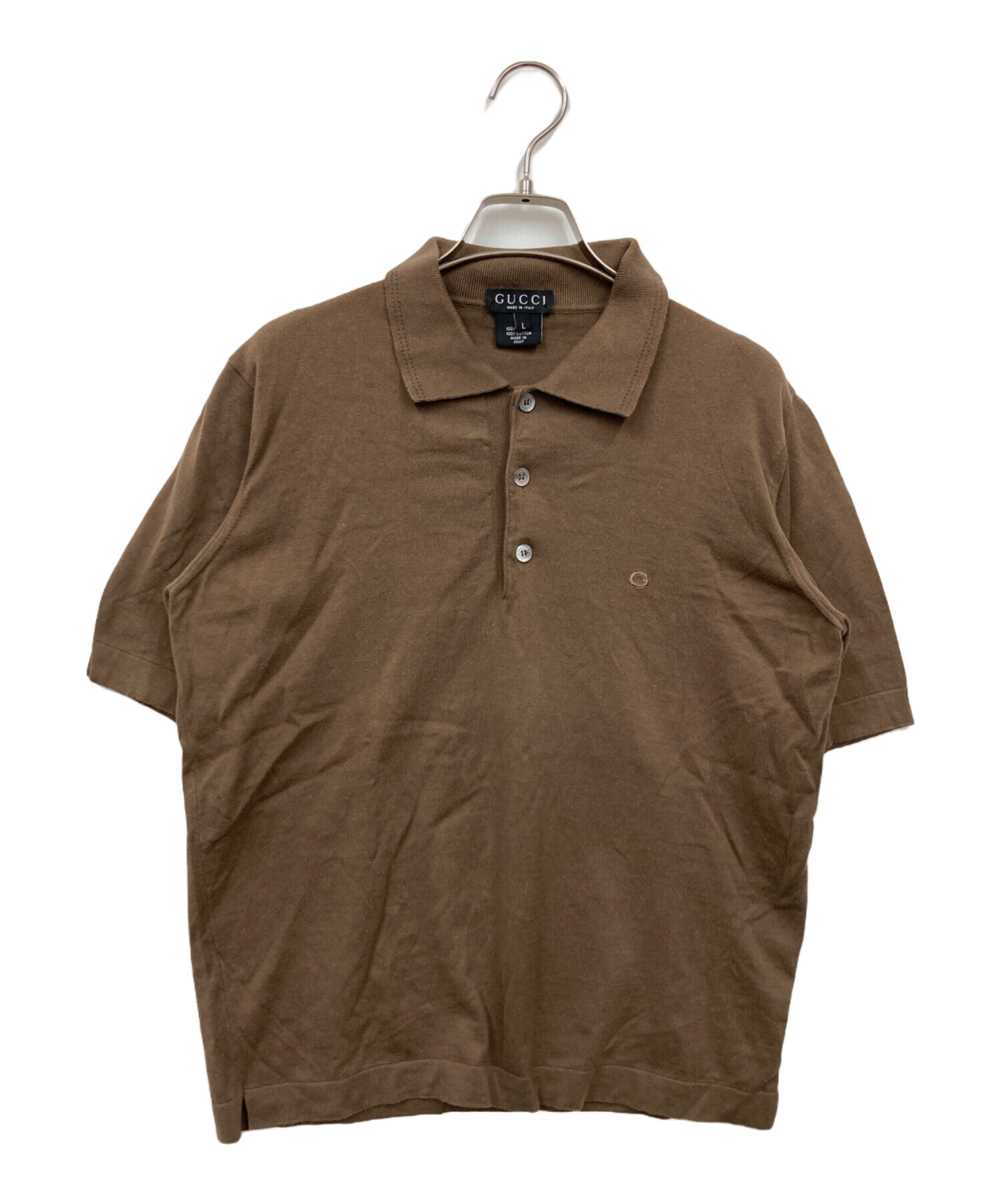 中古・古着通販】GUCCI (グッチ) ポロシャツ ブラウン サイズ:L