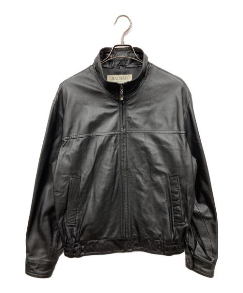 中古・古着通販】BALMAIN (バルマン) ラムレザージャケット ブラック