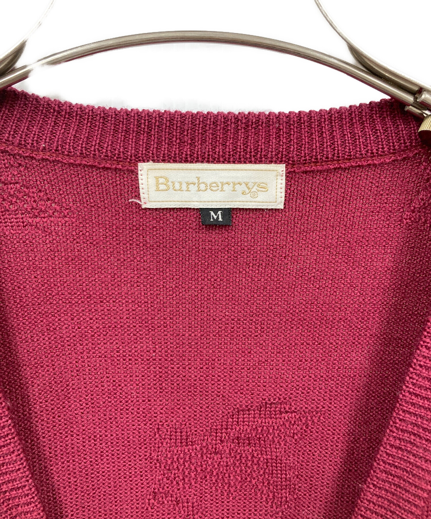 Burberry's バーバリーズ  カーディガン サイズ:M  ボルドー ウール レディース ホース刺繍 金ボタン ヴィンテージ　240001119111 中古・古着通販】Burberry's (バーバリーズ) ホースロゴカーディガン