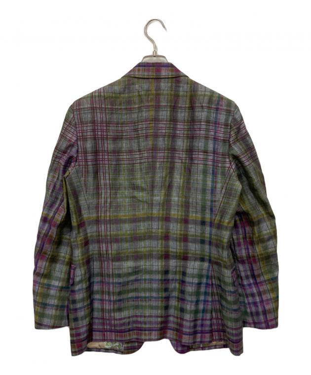 中古・古着通販】ETRO (エトロ) リネンチェックテーラードジャケット