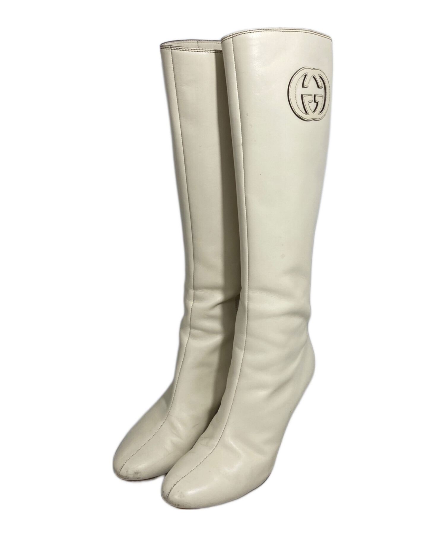 中古・古着通販】GUCCI (グッチ) ロングブーツ ホワイト サイズ:8B