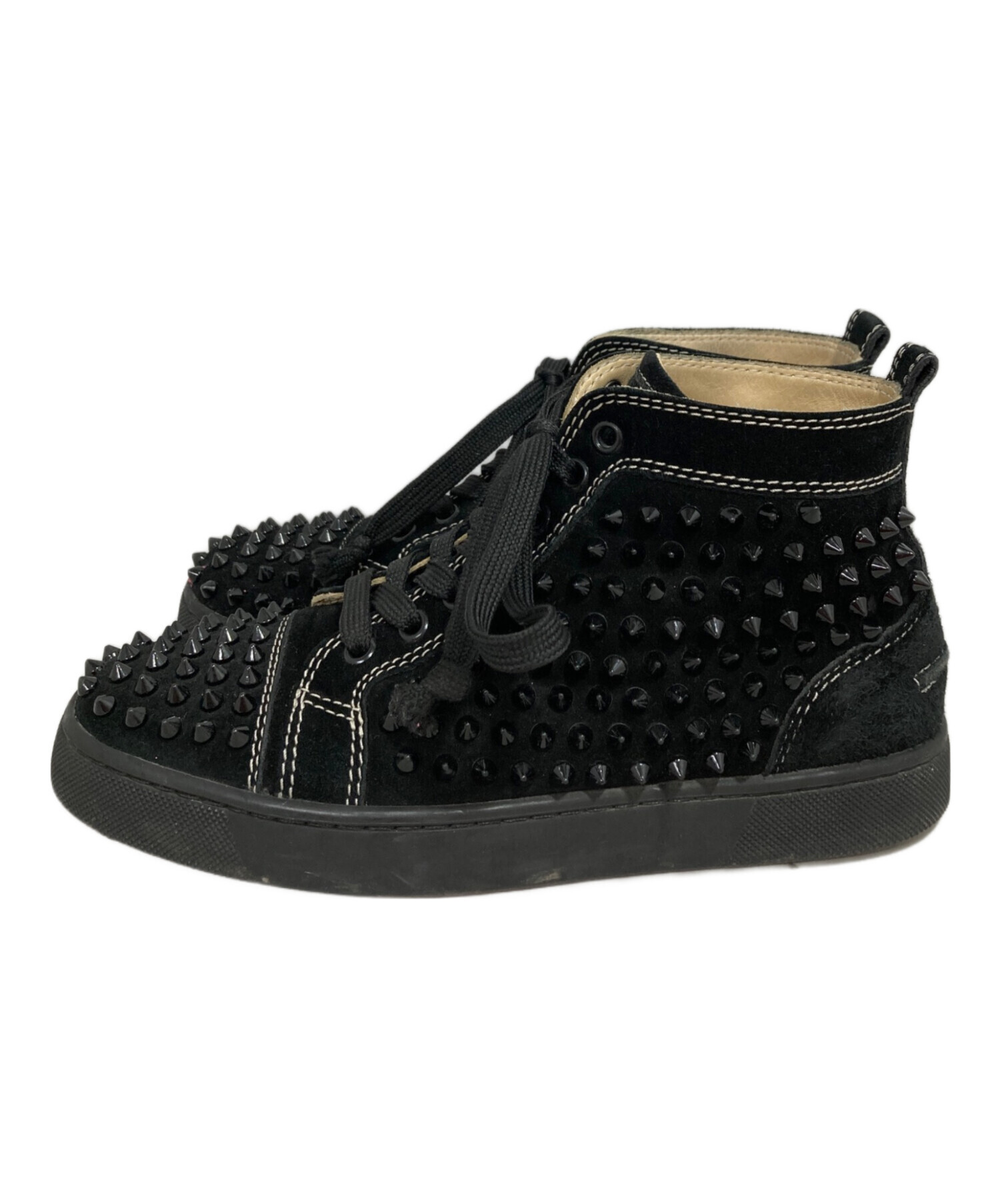 Christian Louboutin スニーカー EU42(27cm位) 黒 【古着】【中古】 中古・古着通販】Christian Louboutin (クリスチャン・ルブタン