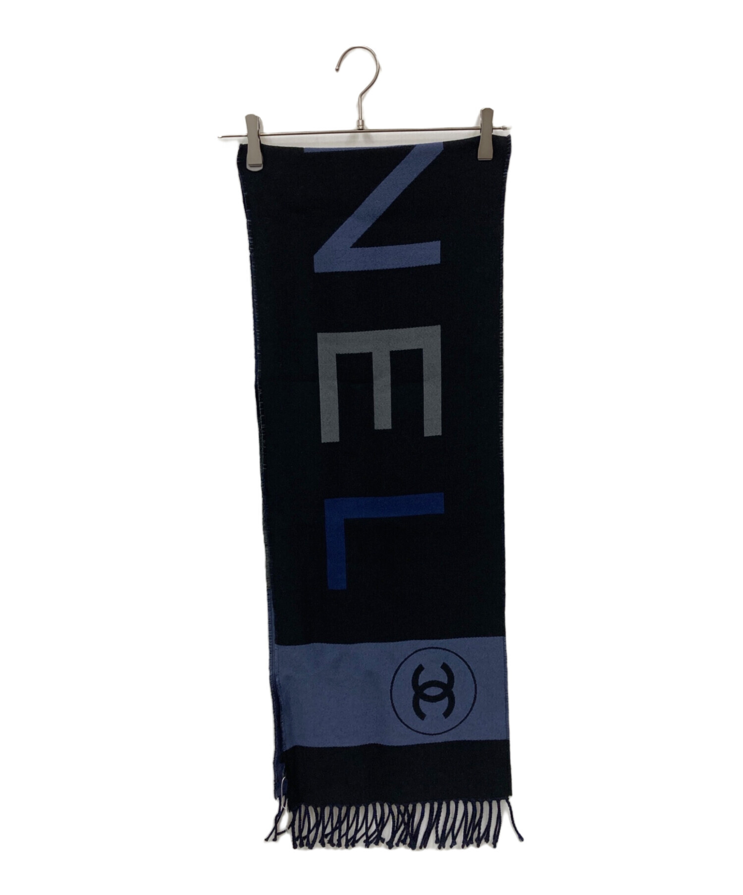 中古・古着通販】CHANEL (シャネル) マフラー ブラック×ネイビー 未