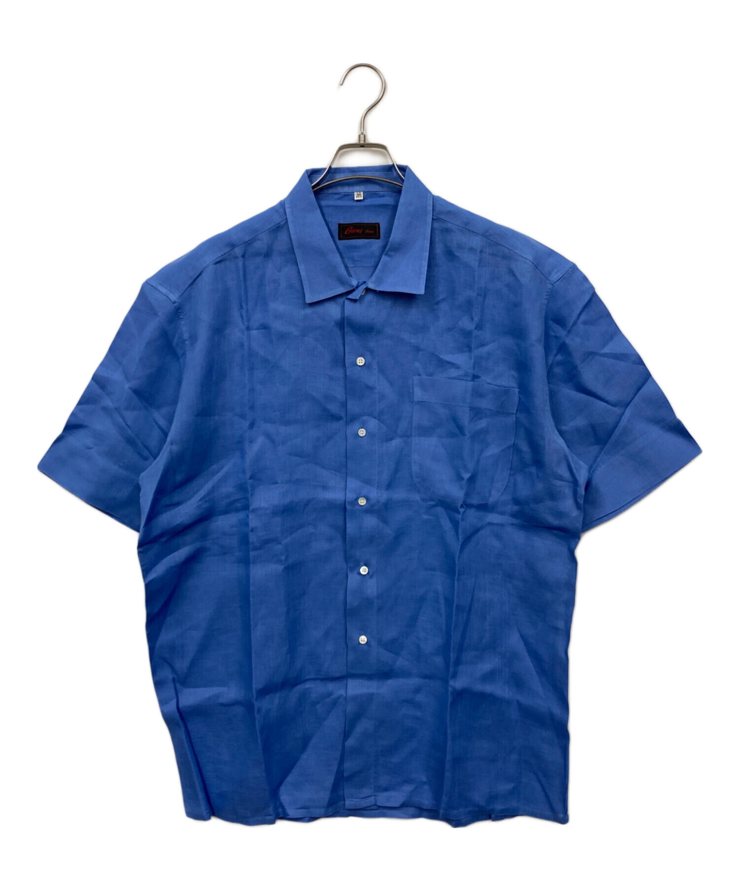 中古・古着通販】BRIONI (ブリオーニ) リネン半袖シャツ ブルー サイズ 