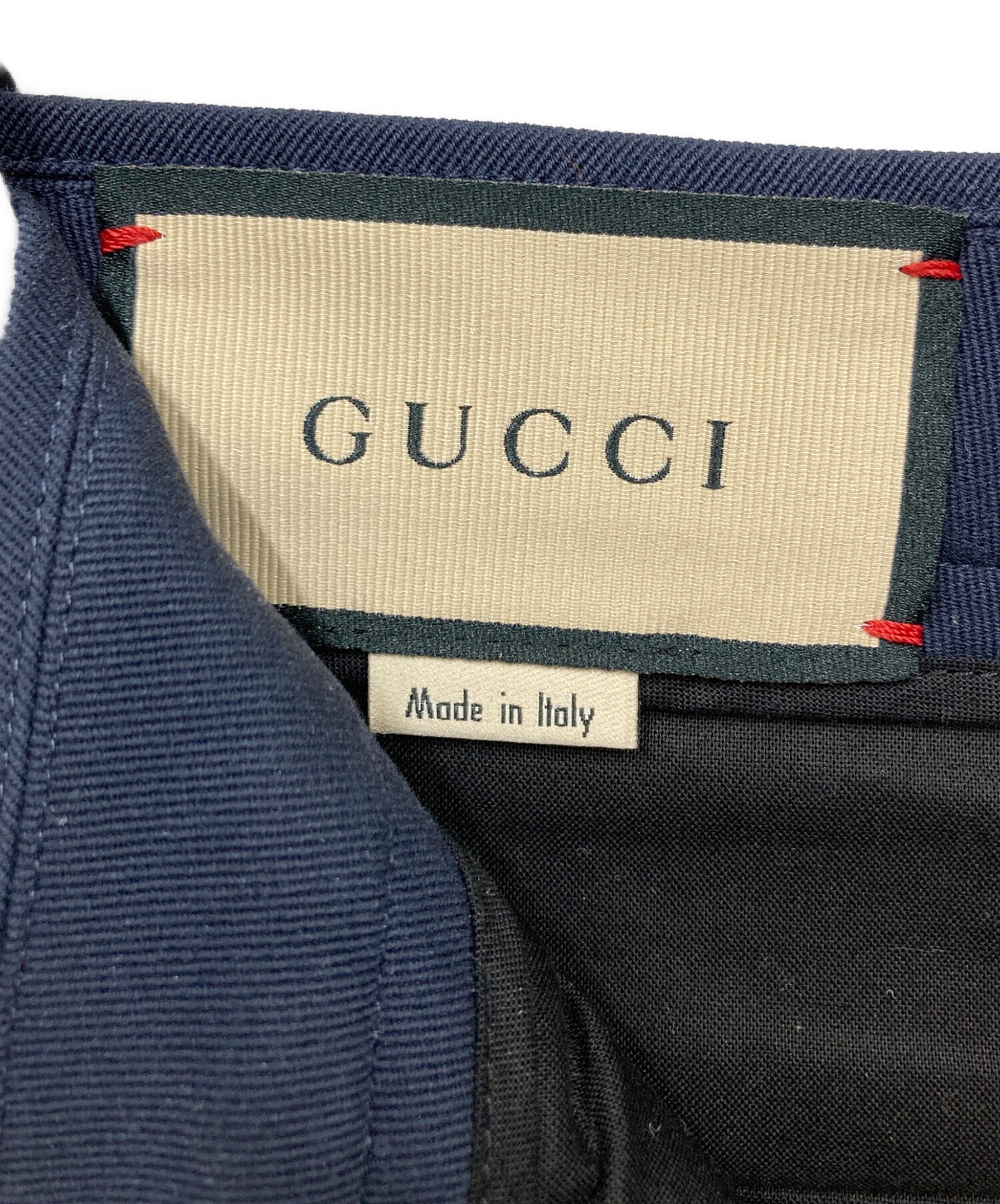中古・古着通販】GUCCI (グッチ) GGロゴパッチスラックス ネイビー