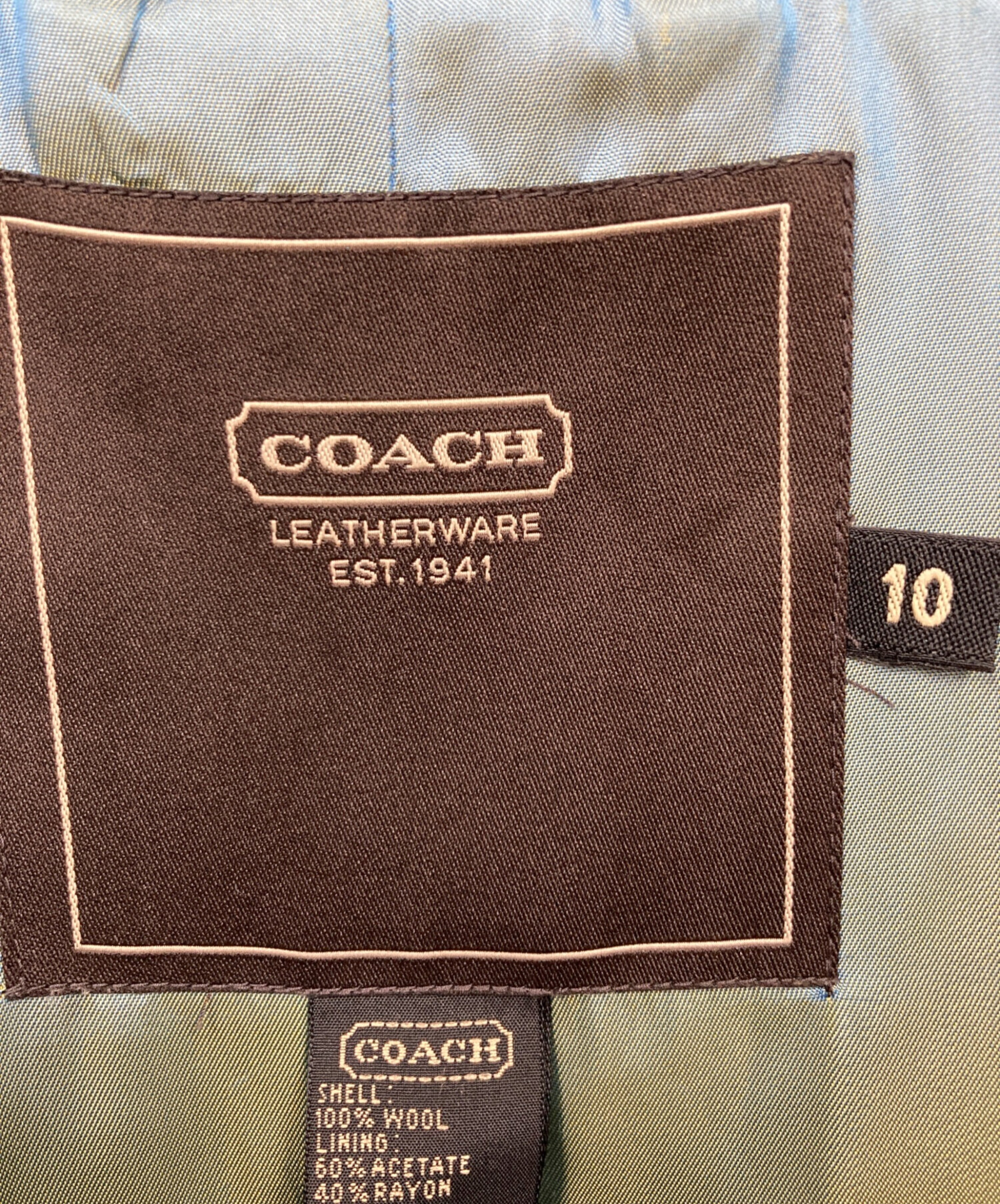 中古・古着通販】COACH (コーチ) レザードッキングコート ネイビー
