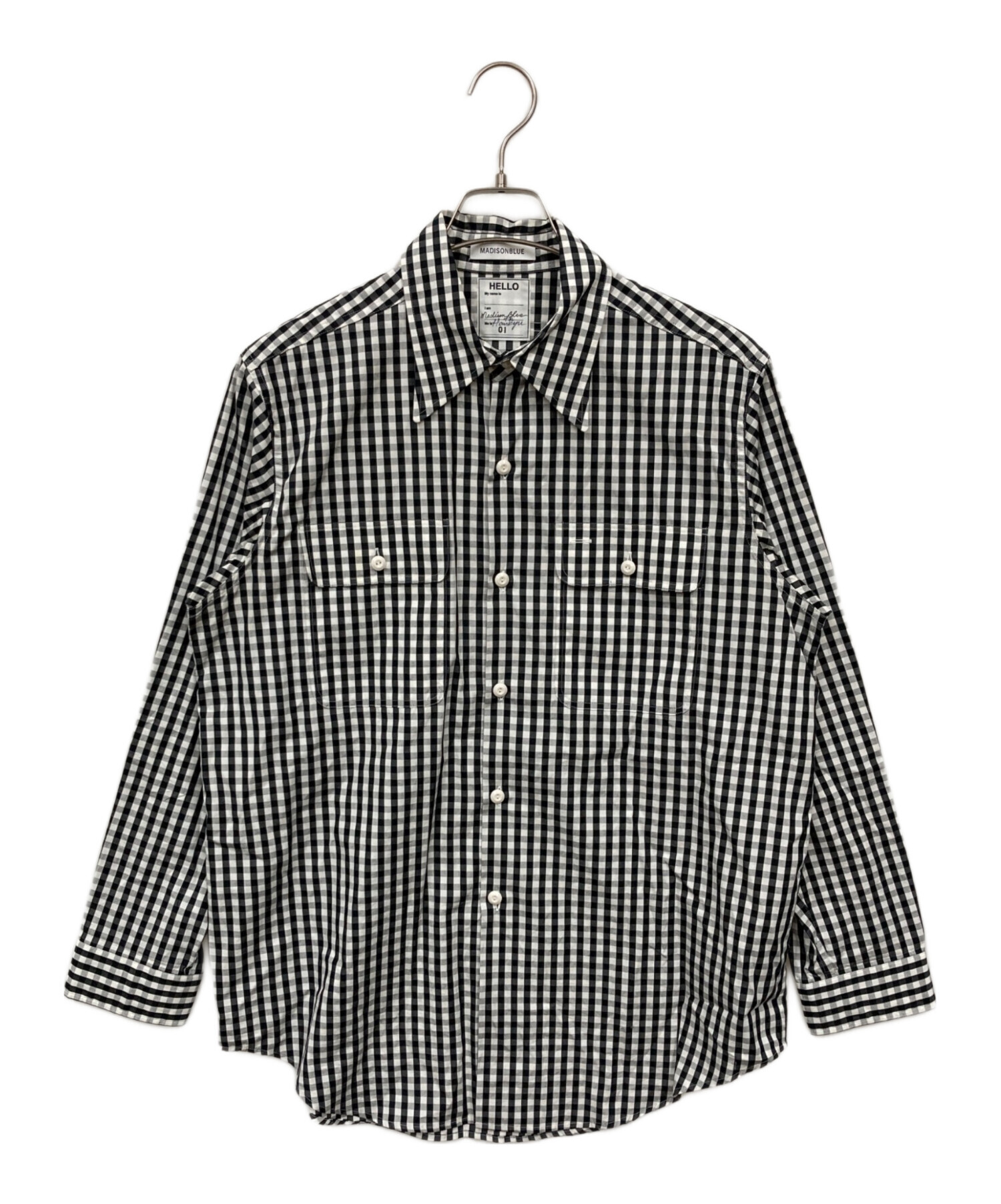 MADISONBLUE マディソンブルー チェック柄 ボタンダウンシャツ 5分袖 中古・古着通販】MADISON BLUE (マディソンブルー) チェックシャツ