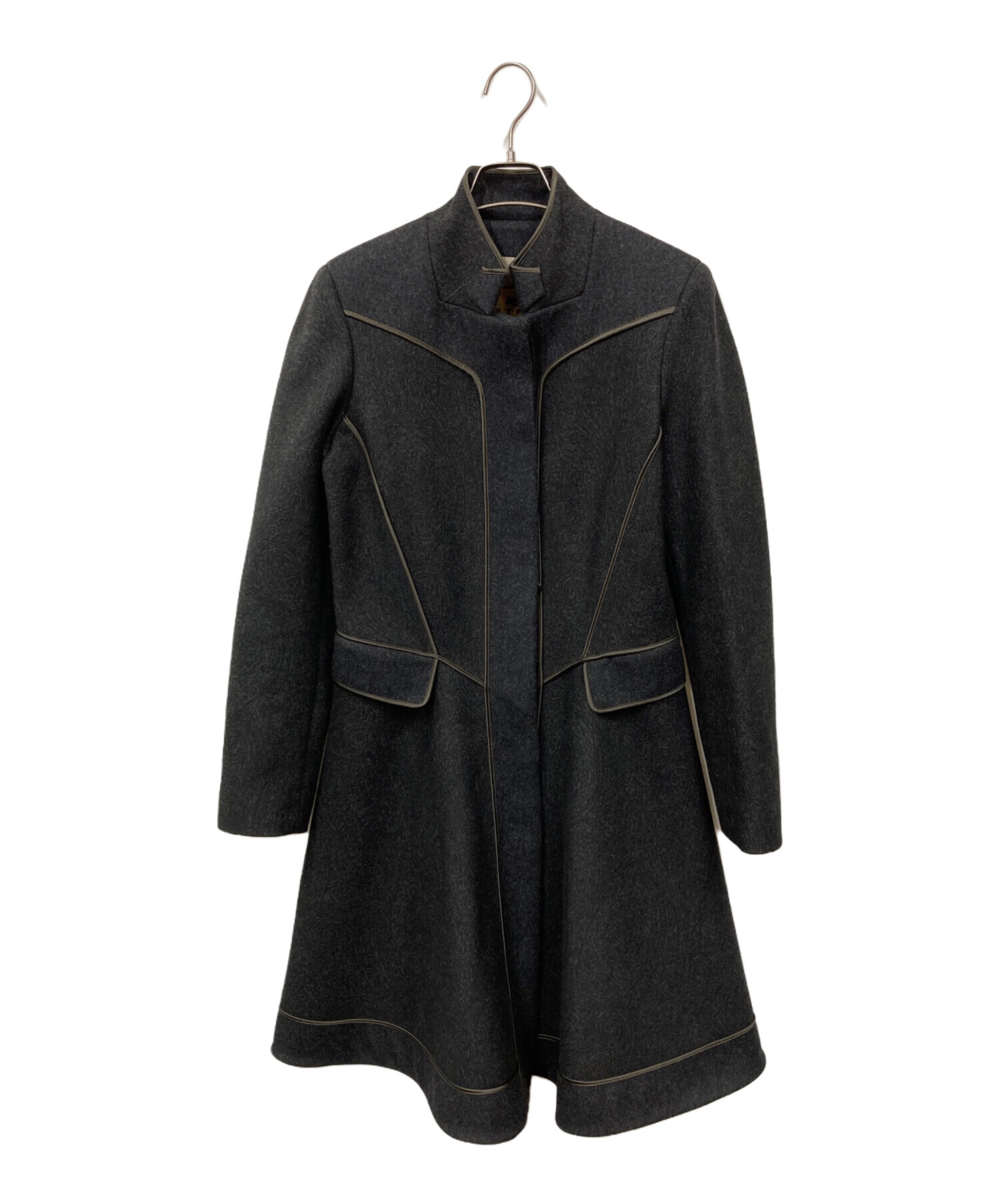 中古・古着通販】ETRO (エトロ) ペイズリー柄比翼コート グレー サイズ