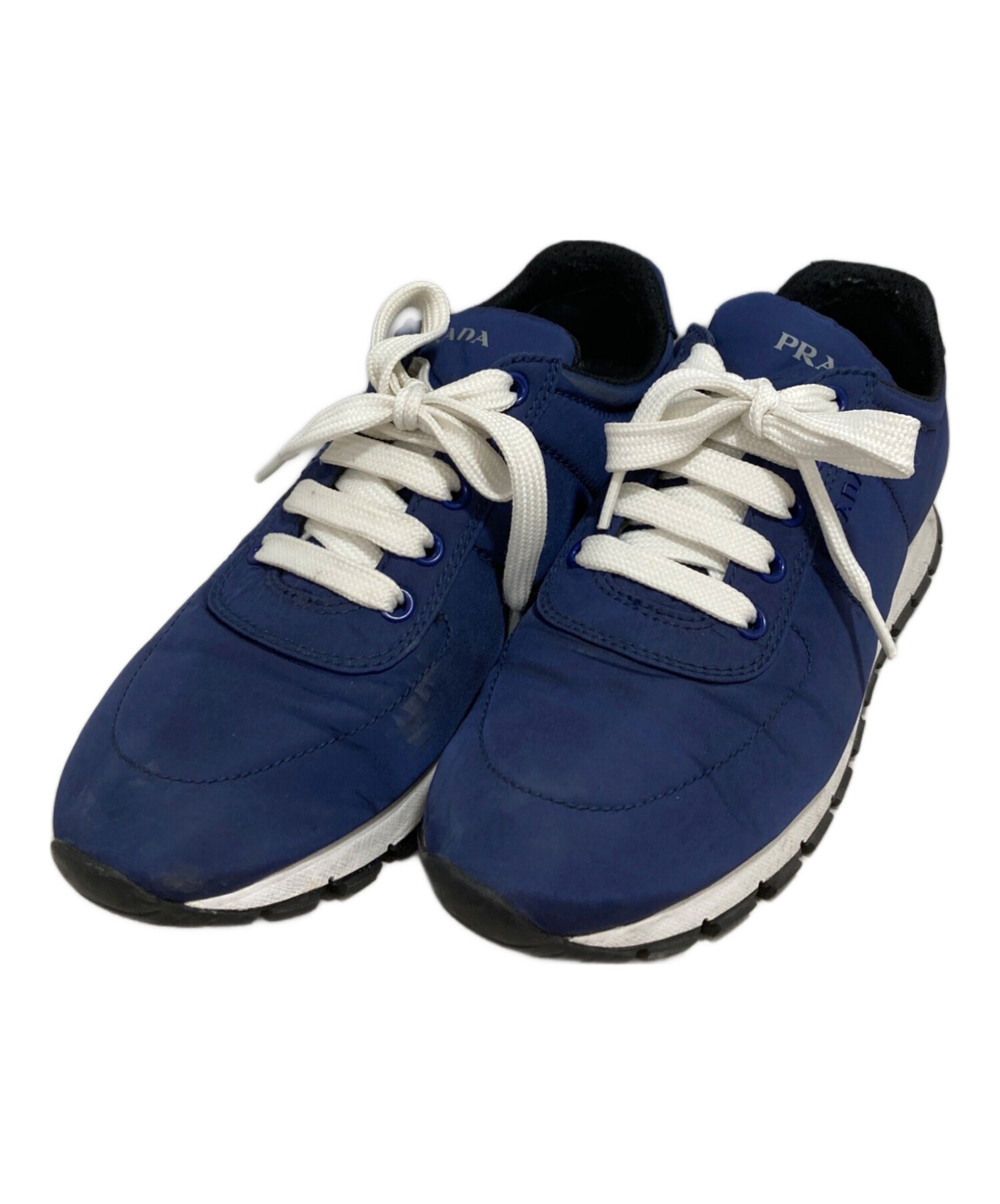 PRADA プラダ ナイロン スニーカー ネイビー 中古・古着通販】PRADA (プラダ) スニーカー ネイビー サイズ:37