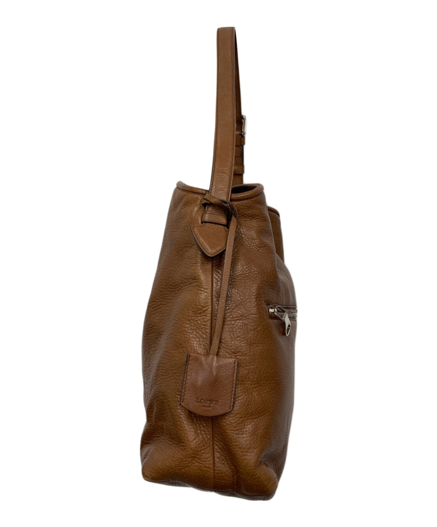 【お値下げ】LOEWE ブラウン レザービジネスバック ロエベ 中古・古着通販】LOEWE (ロエベ) レザーハンドバッグ ブラウン