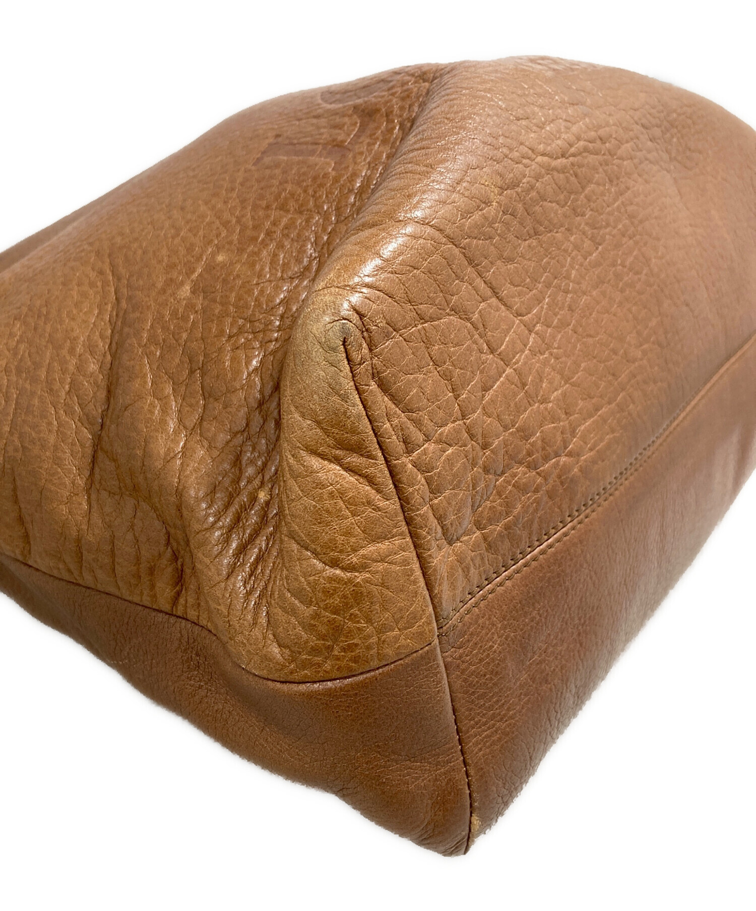 中古・古着通販】LOEWE (ロエベ) レザーハンドバッグ ブラウン