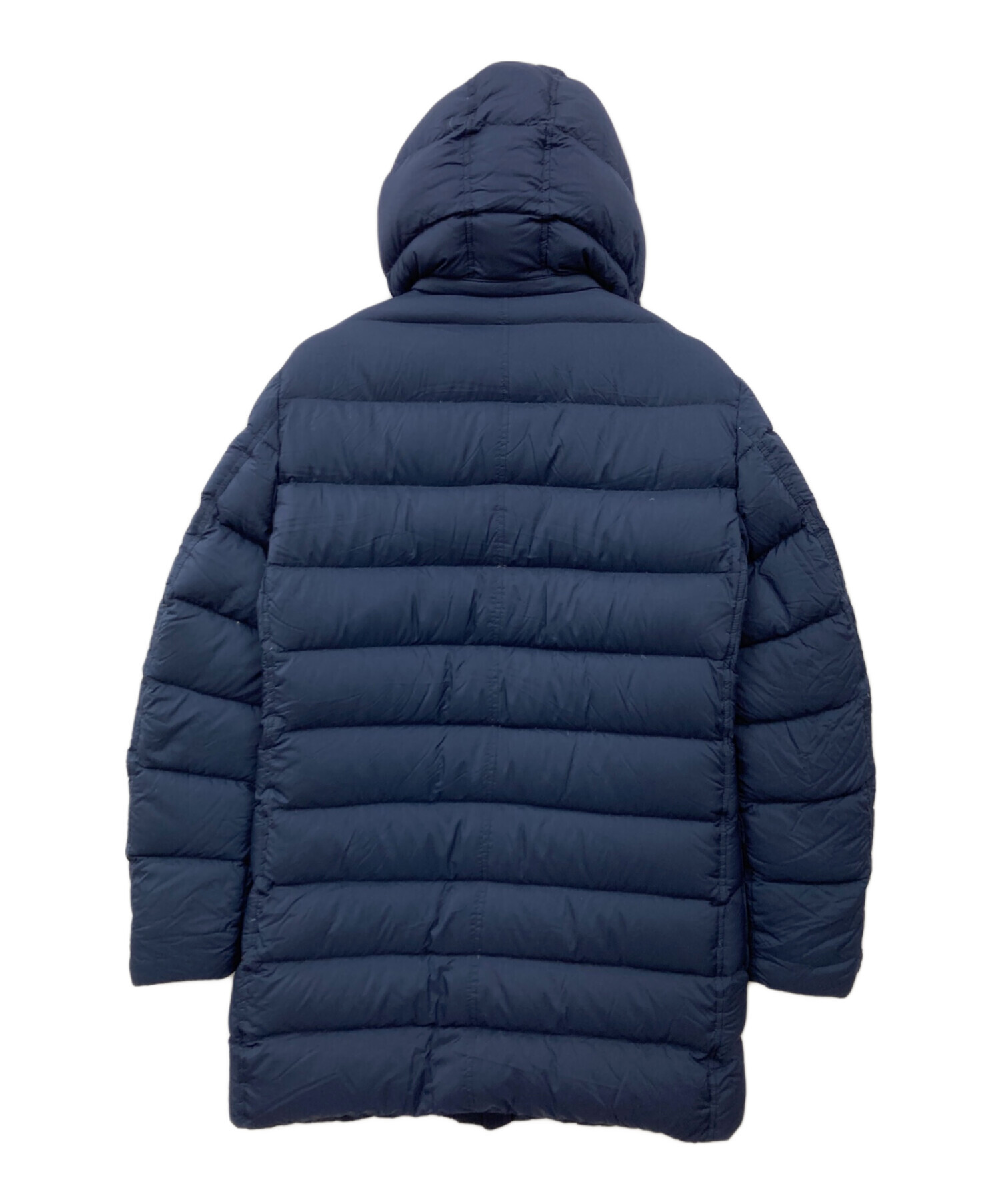 Herno ダウンジャケット ネイビー/グレー フード付き 中古・古着通販】HERNO (ヘルノ) ダウンジャケット ネイビー サイズ:48